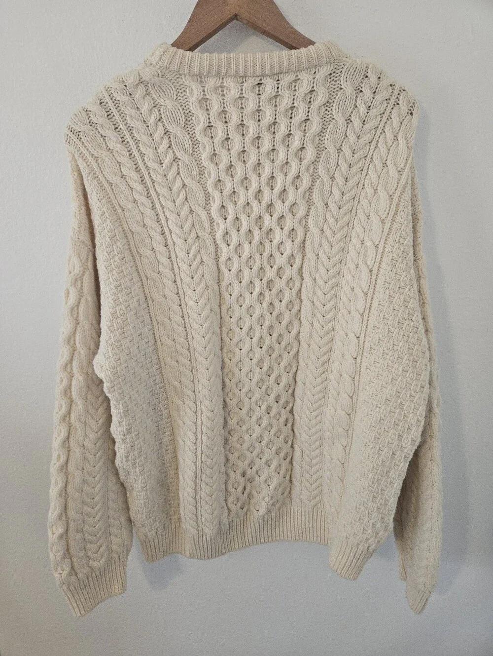Ralph Lauren Polo Fisherman Cable Knit Sweater Mens XL Merino Wool Cashmere Blen